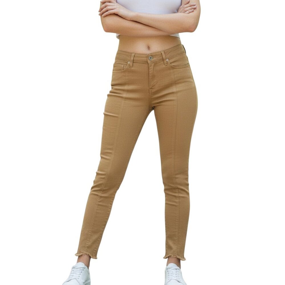 Mavi Womens 27 Tessa High Rise Skinny Jeans Tan Khaki Clean Girl Old Money